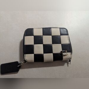 Coachtopia Checkered Black and Cream Wallet